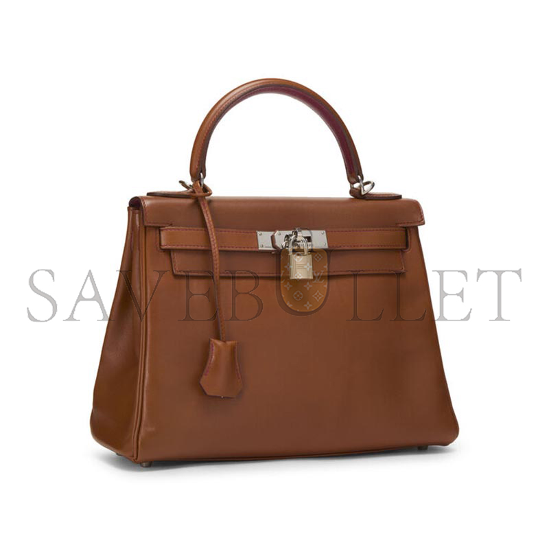 HERMÈS MASTER KELLY 28 FAUVE BARENIA PALLADIUM HARDWARE (28*22*10cm)